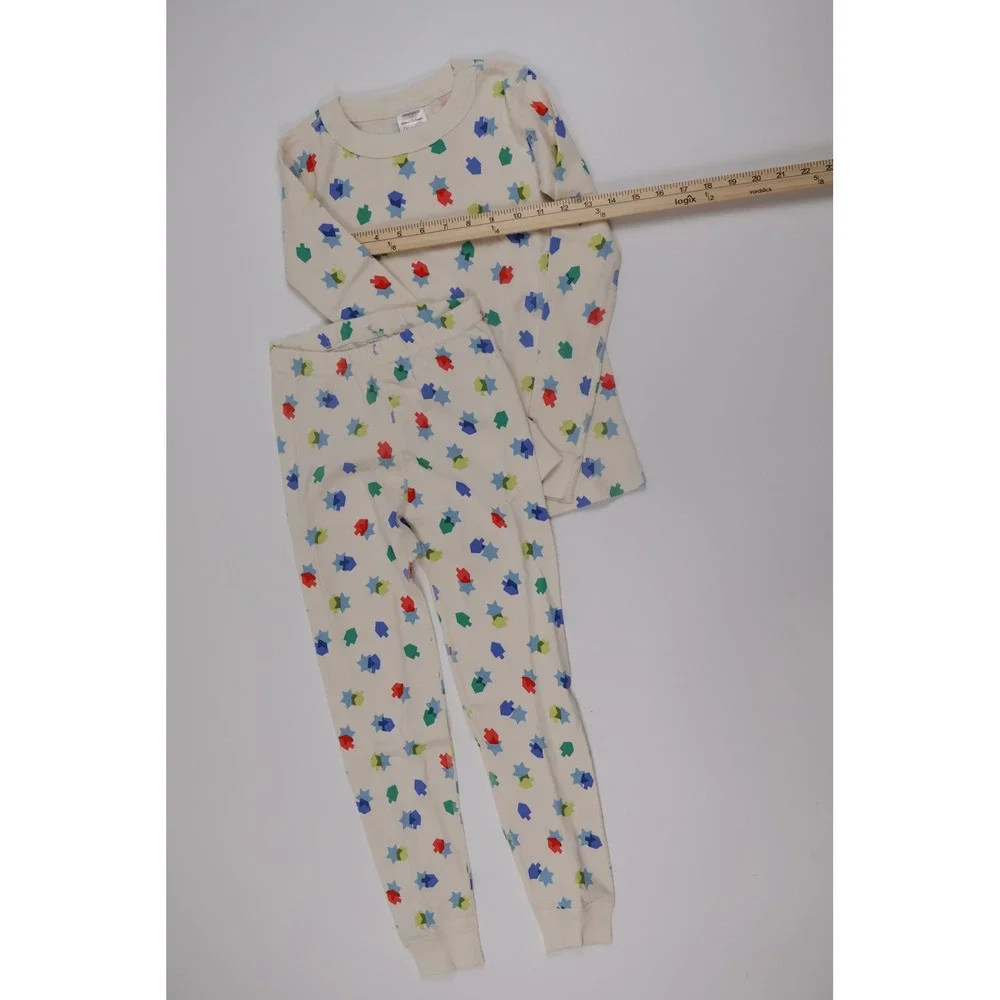 Hanna Andersson Pajamas Hanukkah Dreidel Star of David Cream Organic Cotton